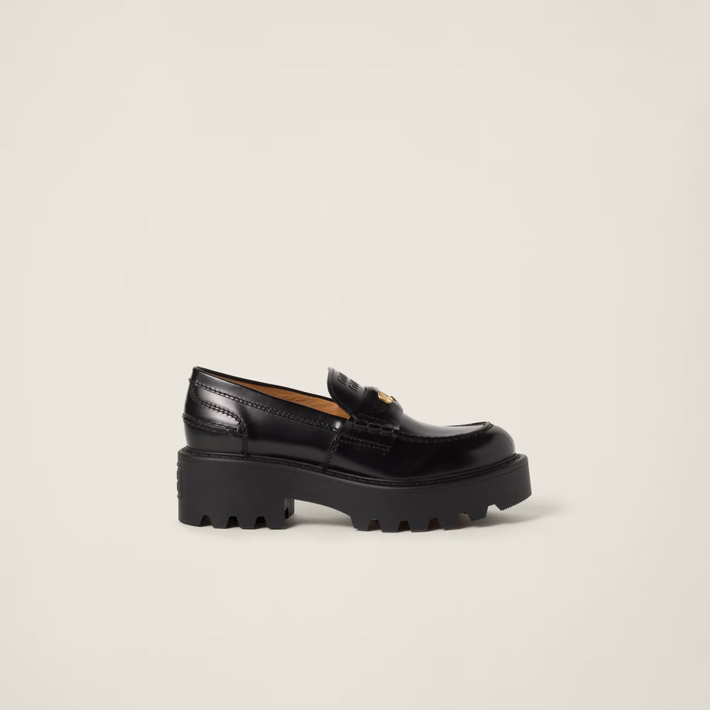 Mocassins Miu Miu - Cuir Bossé