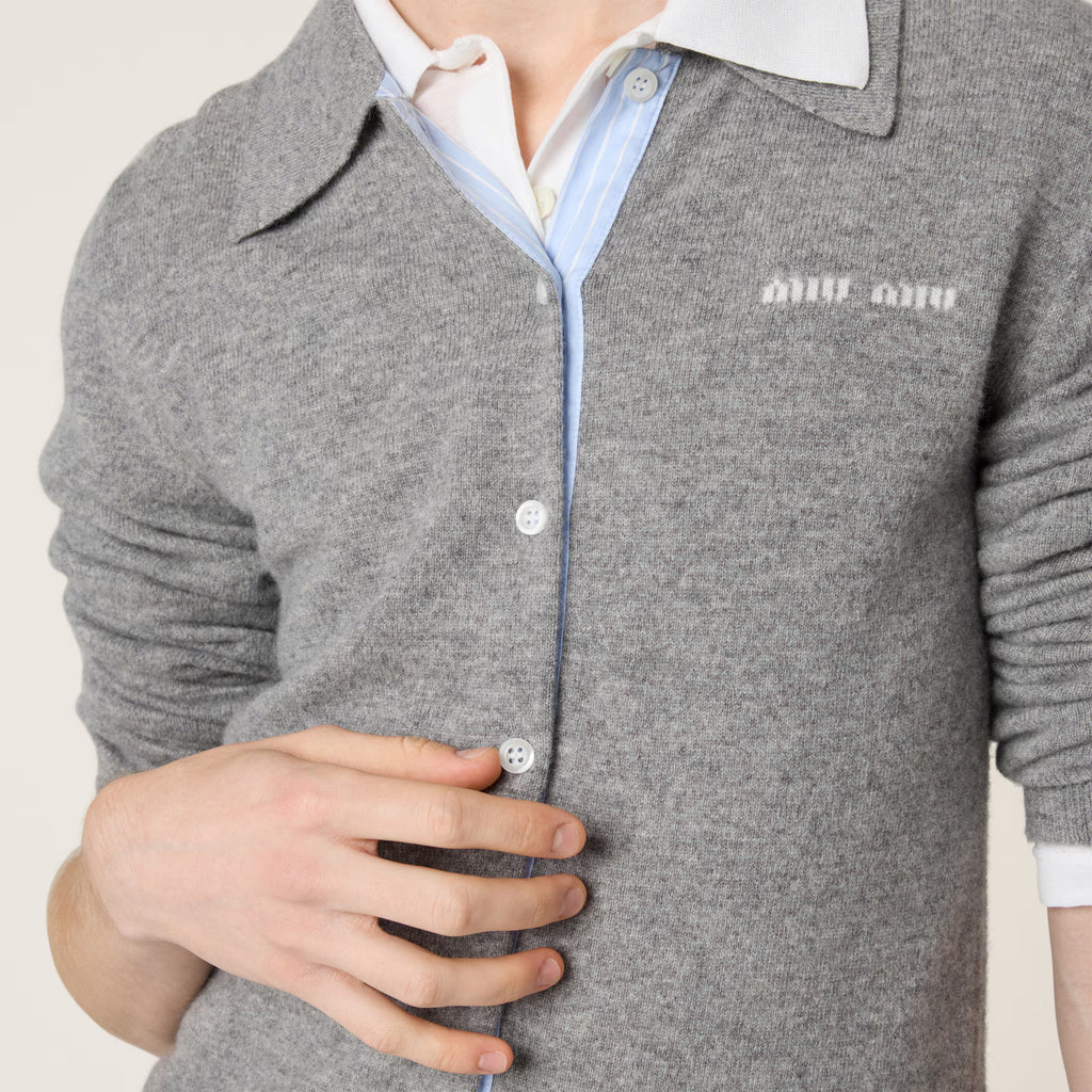 Cardigan Miu Miu Cashmere - Gris
