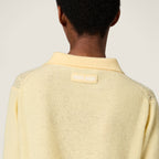 Polo Miu Miu - Cachemire effet dentelle - Crème