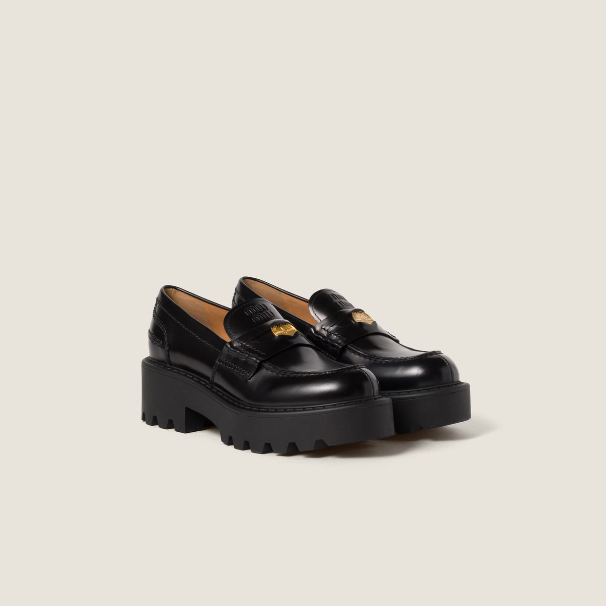 Mocassins Miu Miu - Cuir Bossé