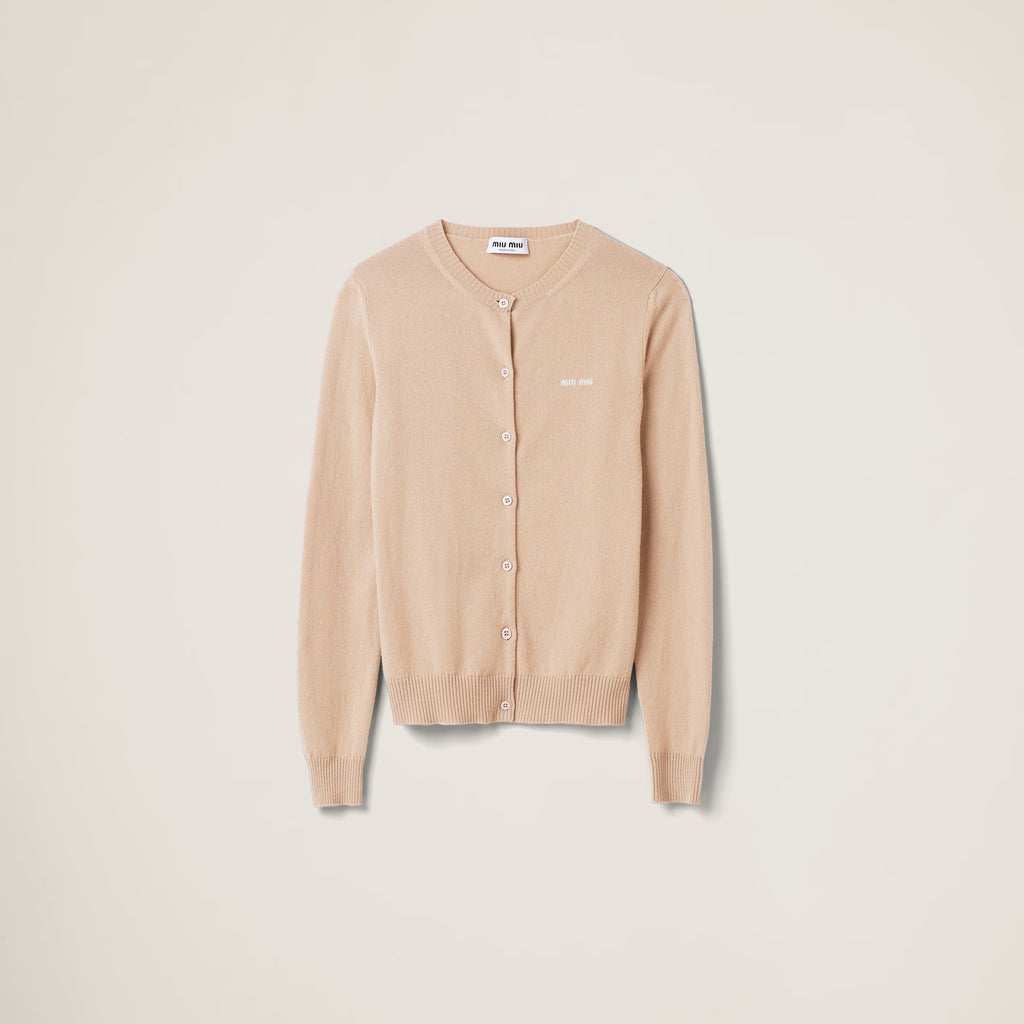Cardigan Miu Miu Knit Cashmere - Beige