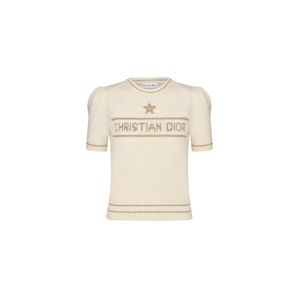 Pull Dior à manches courtes - Beige