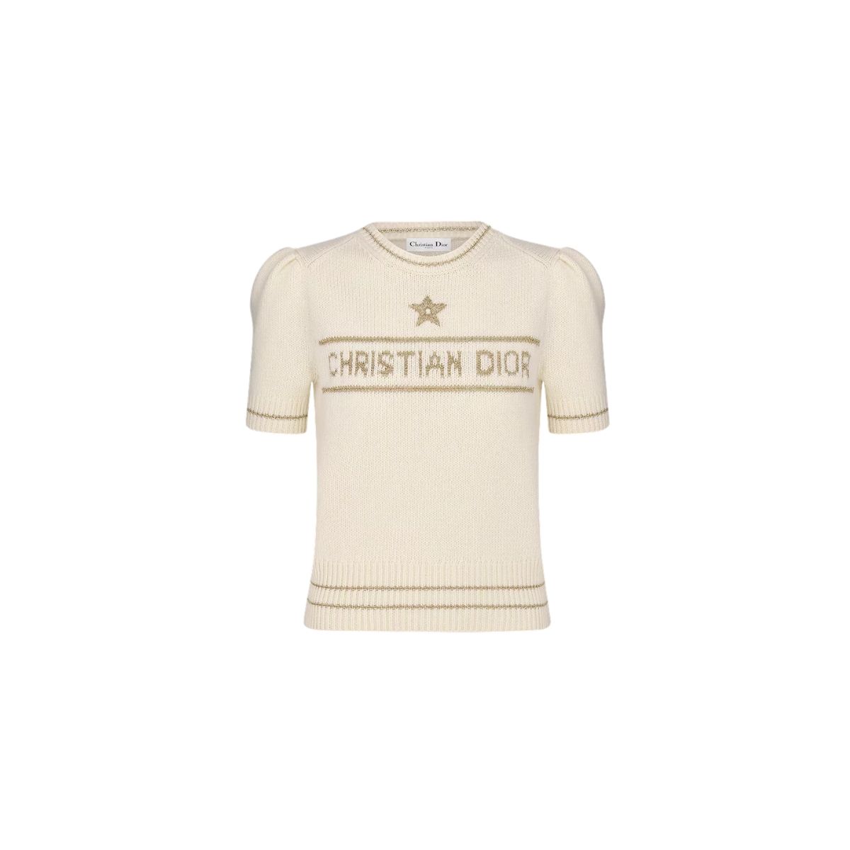 Pull Dior à manches courtes - Beige
