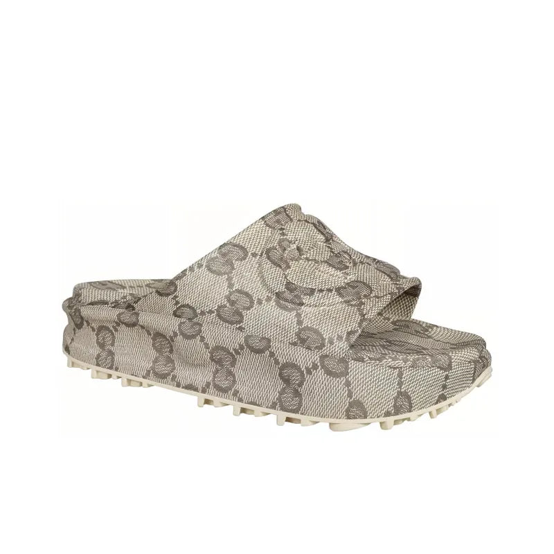 Claquettes Gucci - Interlocking G à plateforme - Argent
