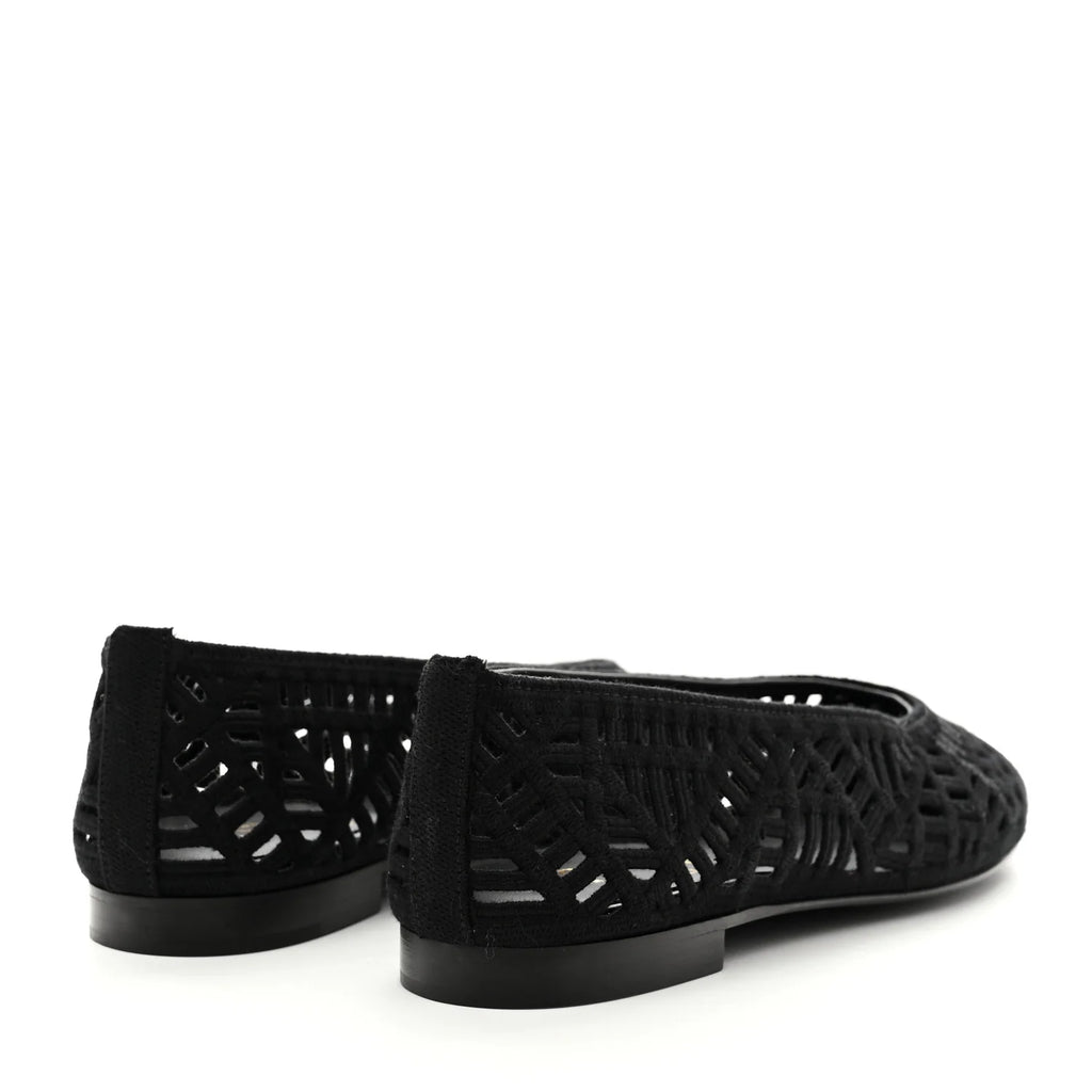 Ballerines Chanel - Coton brodé Noir