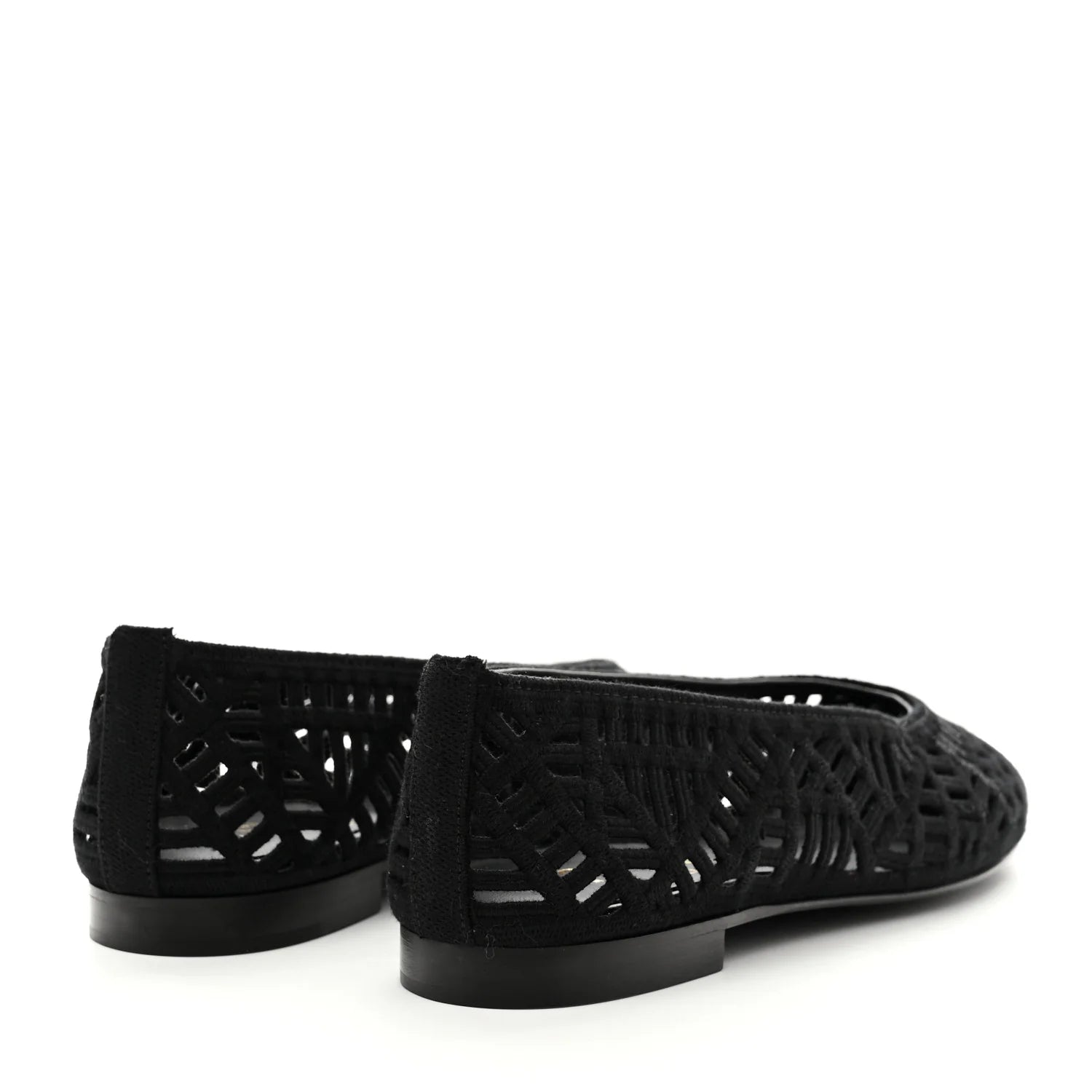 Ballerines Chanel - Coton brodé Noir