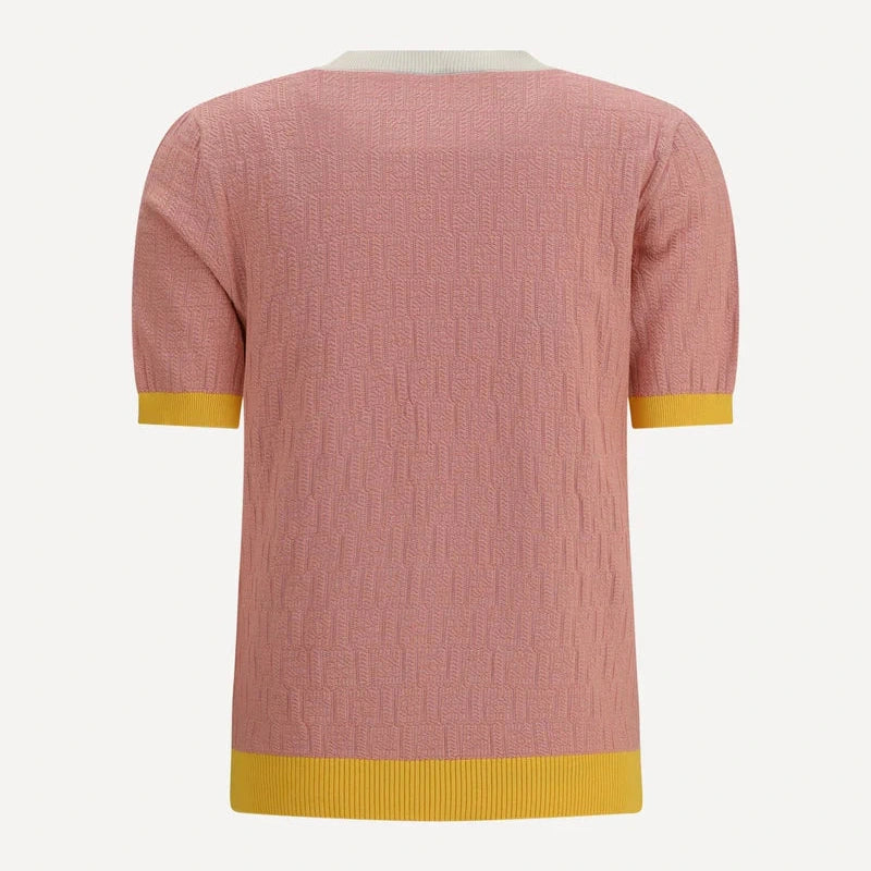 T-Shirt Fendi - Col rond en coton et soie avec motif FF