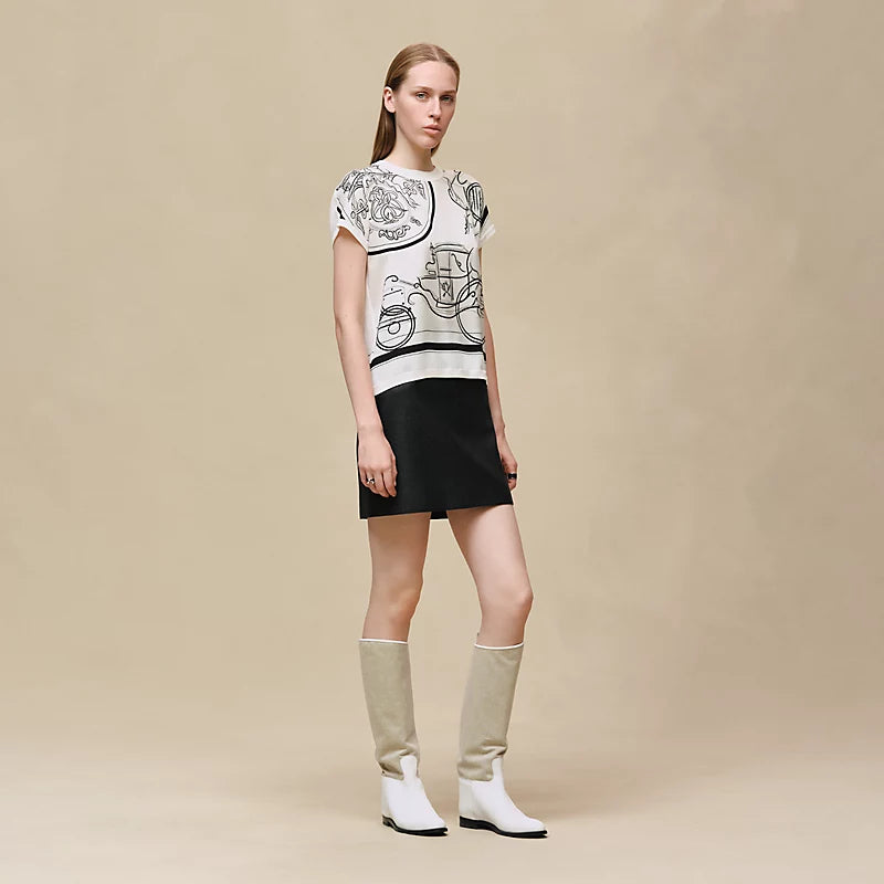 T-Shirt Hermes - "Ex-Libris à Main Levée" - Blanc
