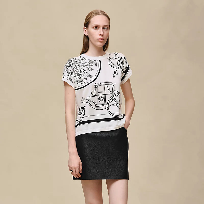 T-Shirt Hermes - "Ex-Libris à Main Levée" - Blanc