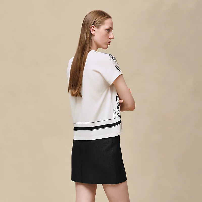 T-Shirt Hermes - "Ex-Libris à Main Levée" - Blanc