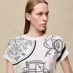 T-Shirt Hermes - "Ex-Libris à Main Levée" - Blanc