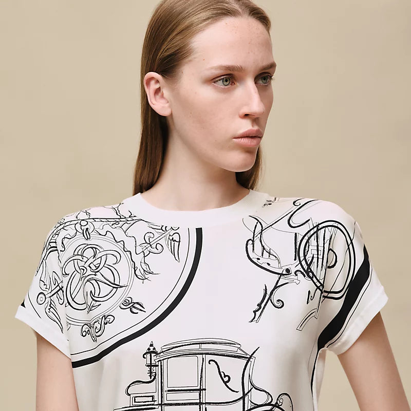 T-Shirt Hermes - "Ex-Libris à Main Levée" - Blanc