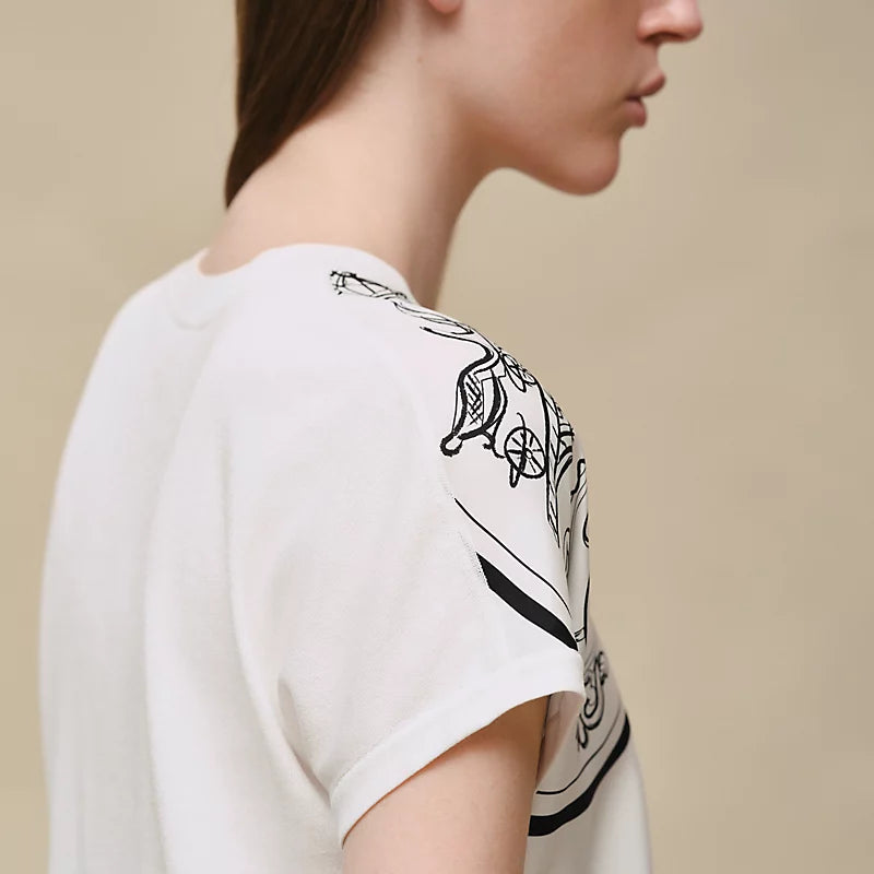T-Shirt Hermes - "Ex-Libris à Main Levée" - Blanc