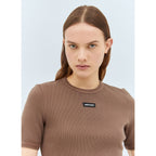 T-Shirt Miu Miu - Coton - Marron