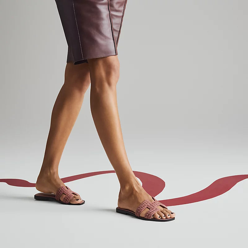Sandales Hermes Oran - Rose Antique