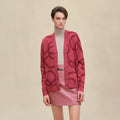 Cardigan Hermès léger à manches longues - Rose