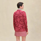 Cardigan Hermès léger à manches longues - Rose