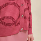 Cardigan Hermès léger à manches longues - Rose