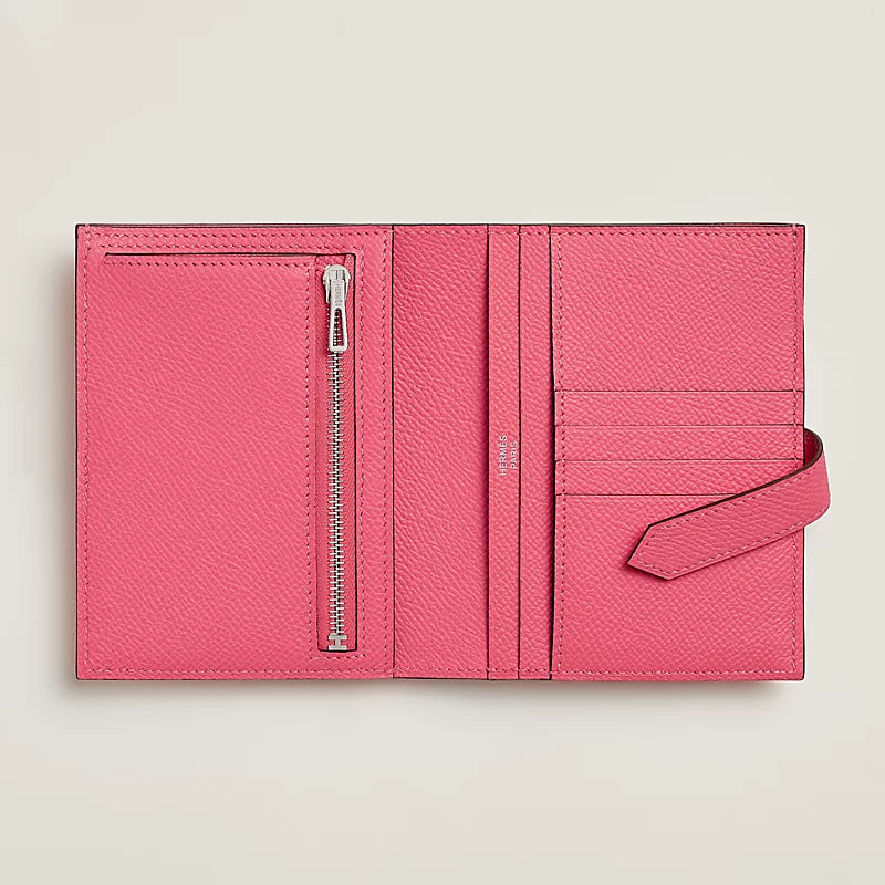 Portefeuille Hermès Béarn Compact - Rose