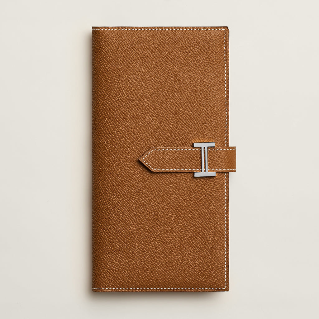 Portefeuille Hermès Béarn Soufflet - Marron