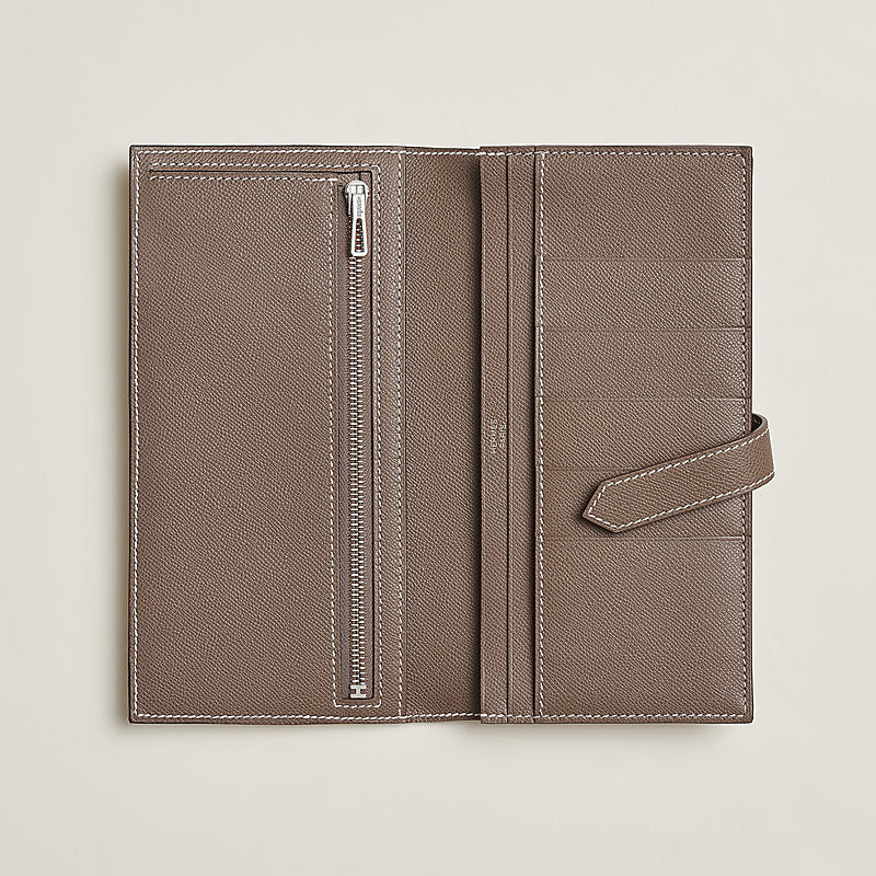 Portefeuille Hermès Béarn Soufflet - Étoupe