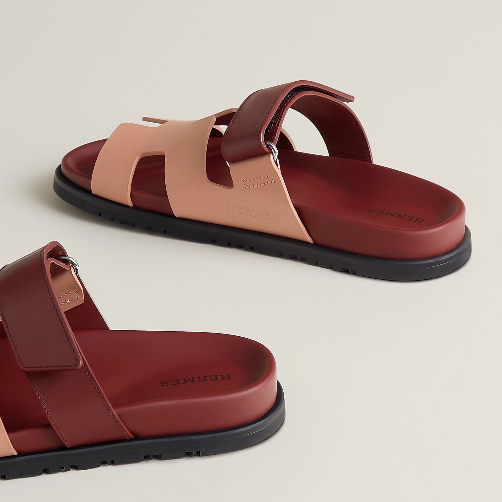 Sandales Chypre - Beige Perlino / Rouge