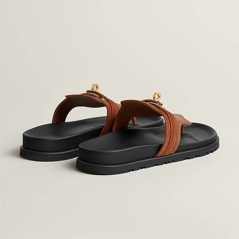 Sandales Hermes Empire - Brun Amourette