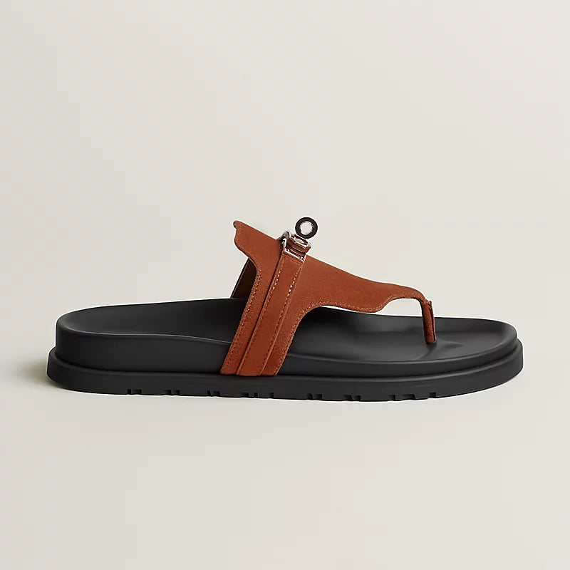 Sandales Hermes Empire - Brun Amourette