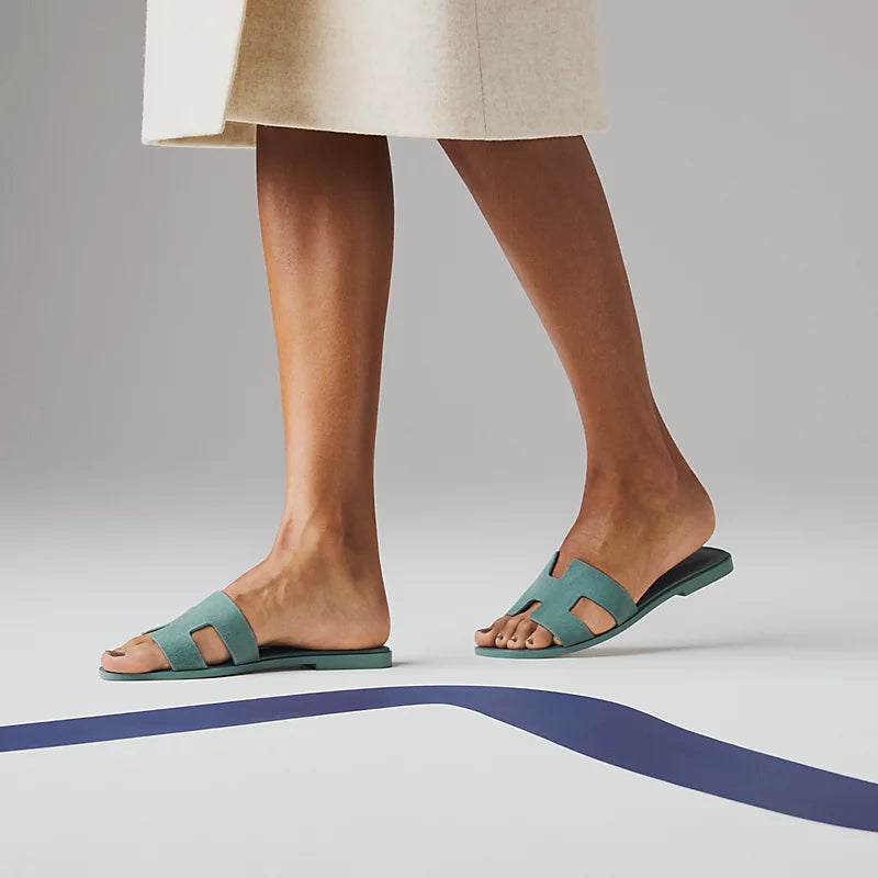 Sandales Hermes Oran - Bleu Tonnerre