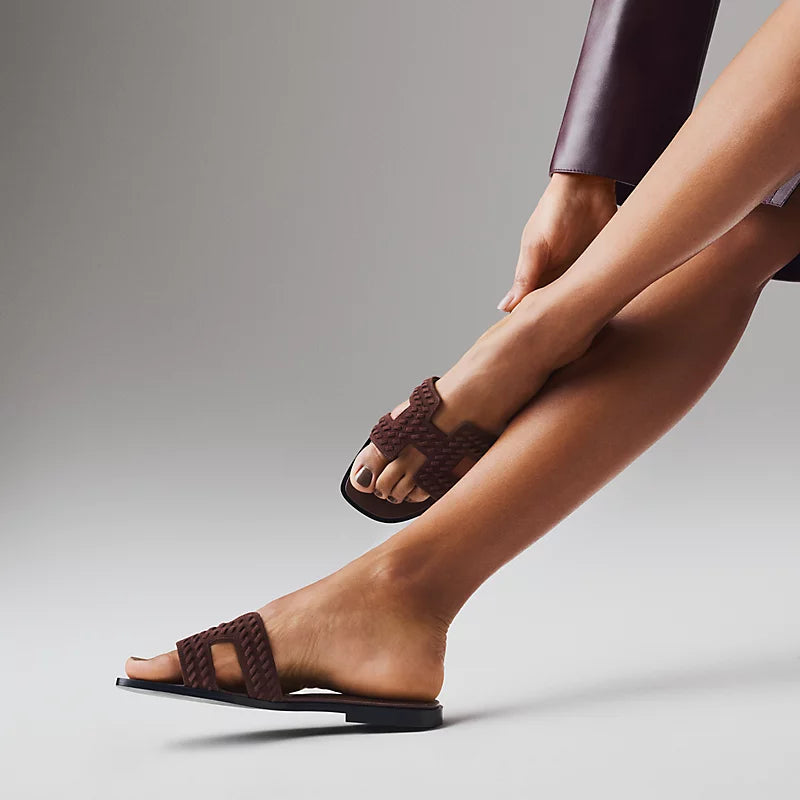 Sandales Hermes Oran - Marron Palissandre