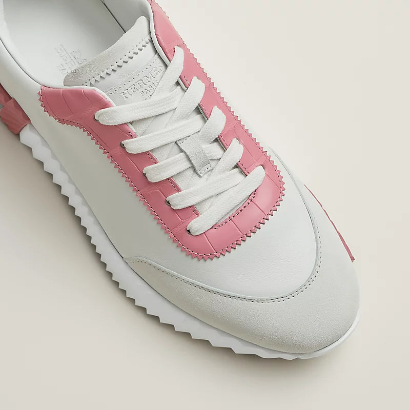 Espadrilles Hermes - Bouncing - Blanc / Rose Bonbon