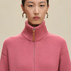 Blouson Hermès détails cuir - Rose